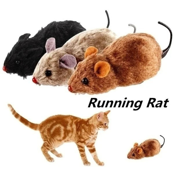 Funny Lifelike Plush Mouse Running Rat Toy
