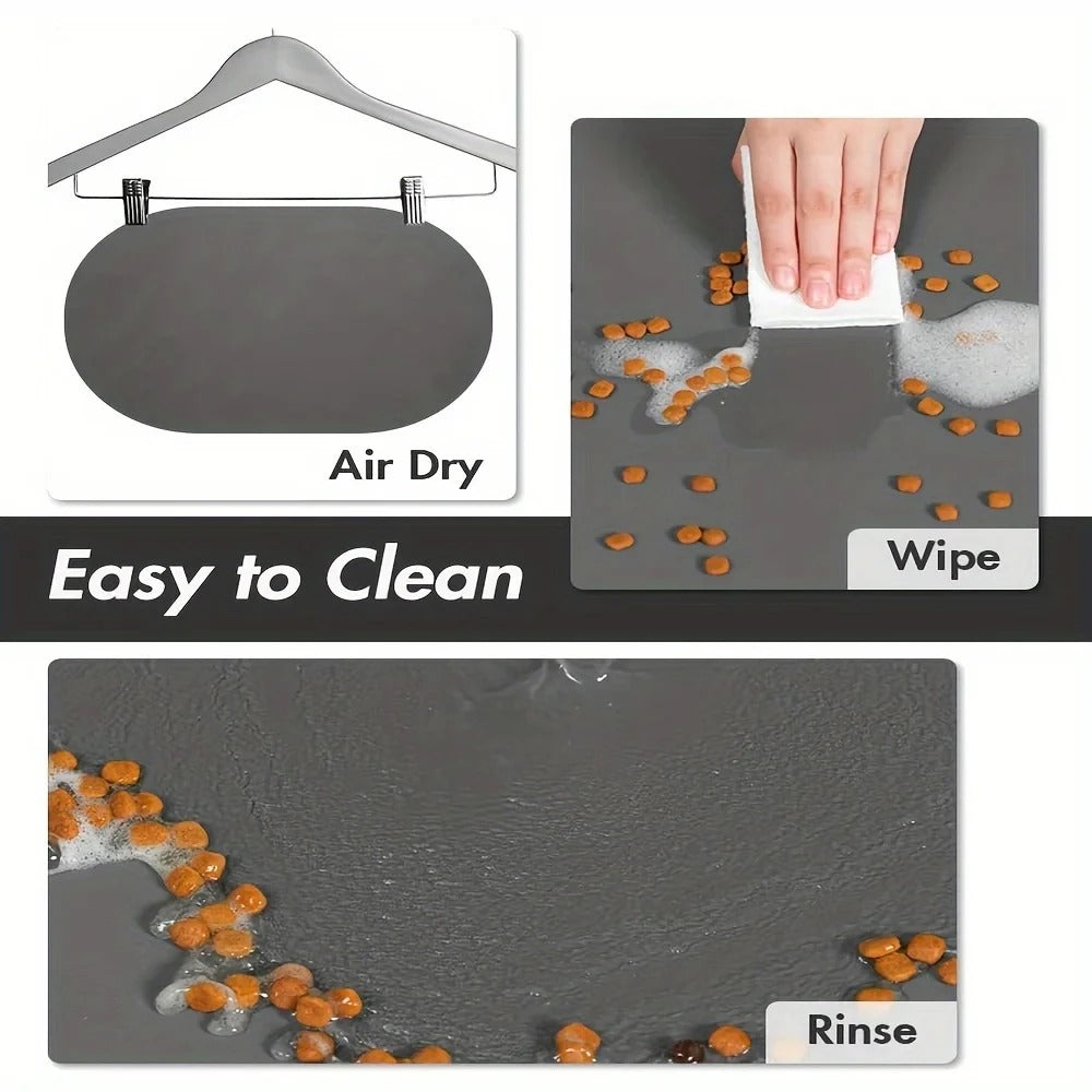 Pet Solid Color Oval Mat