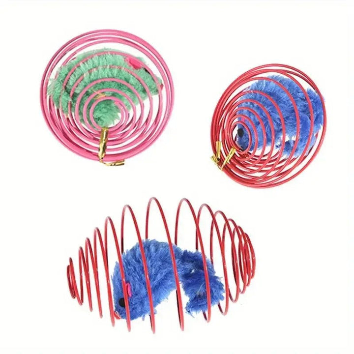 Stretchable Cat Toy Balls with Caged Rats