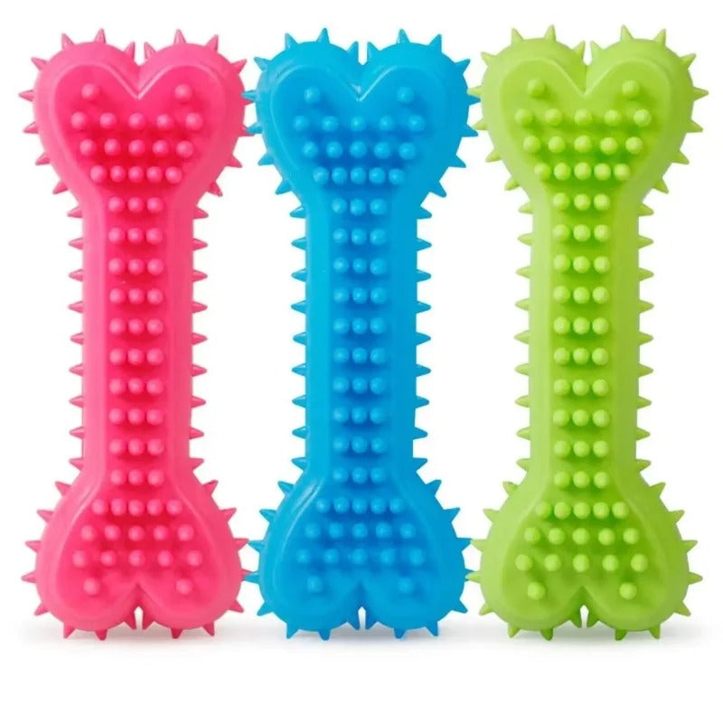 Soft Rubber Bite-Resistant Bone Shape Chew Toy for Dogs