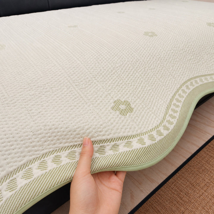 Floral & Bow Cooling Sofa Cover | Breathable Anti-Slip Pet Couch Mat