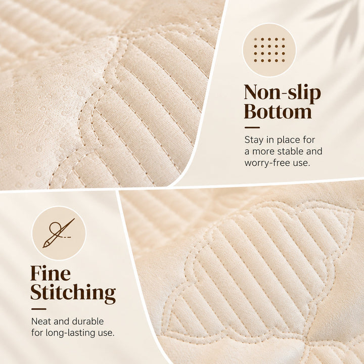 Quilted Sofa Cover | Soft Plush Velvet | Non-Slip, Machine-Washable Sofa Protector
