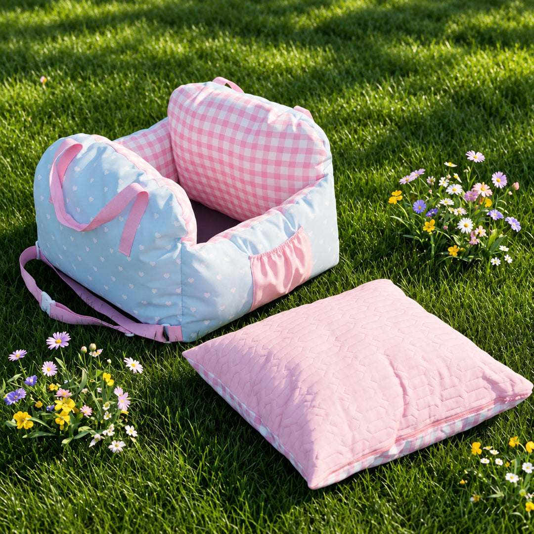 Picnic Day Pet Car Seat & Carrier with Reversible Cooling Cushion
