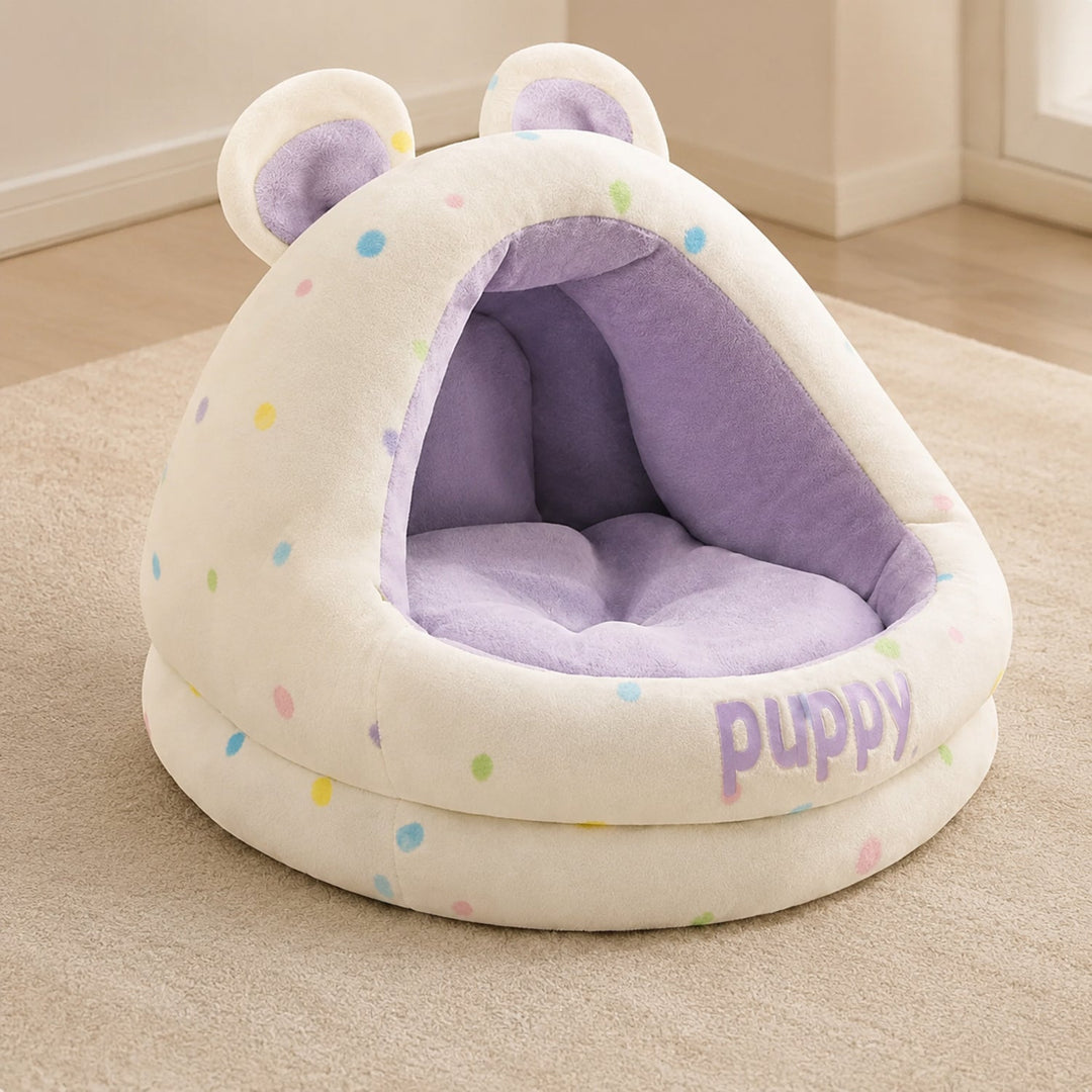 Dog Bed & Cat Bed | Puppy Pod House | Soft Plush & Removable Washable Cushion