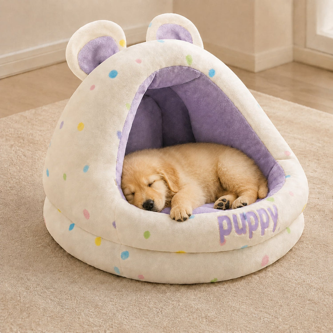 Dog Bed & Cat Bed | Puppy Pod House | Soft Plush & Removable Washable Cushion