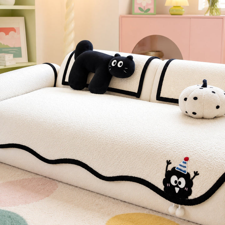 Cheeky Monster Chenille Sofa Protector | Water-Resistant Non-Slip Cover