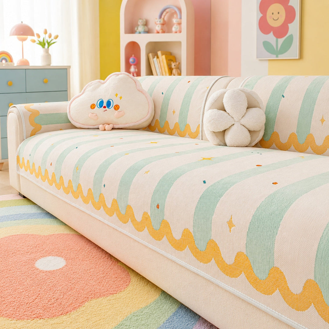 Dreamy Star Sofa Protector | Chenille Non-Slip Machine-Washable All-Season Cover