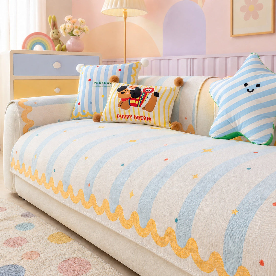Dreamy Star Sofa Protector | Chenille Non-Slip Machine-Washable All-Season Cover