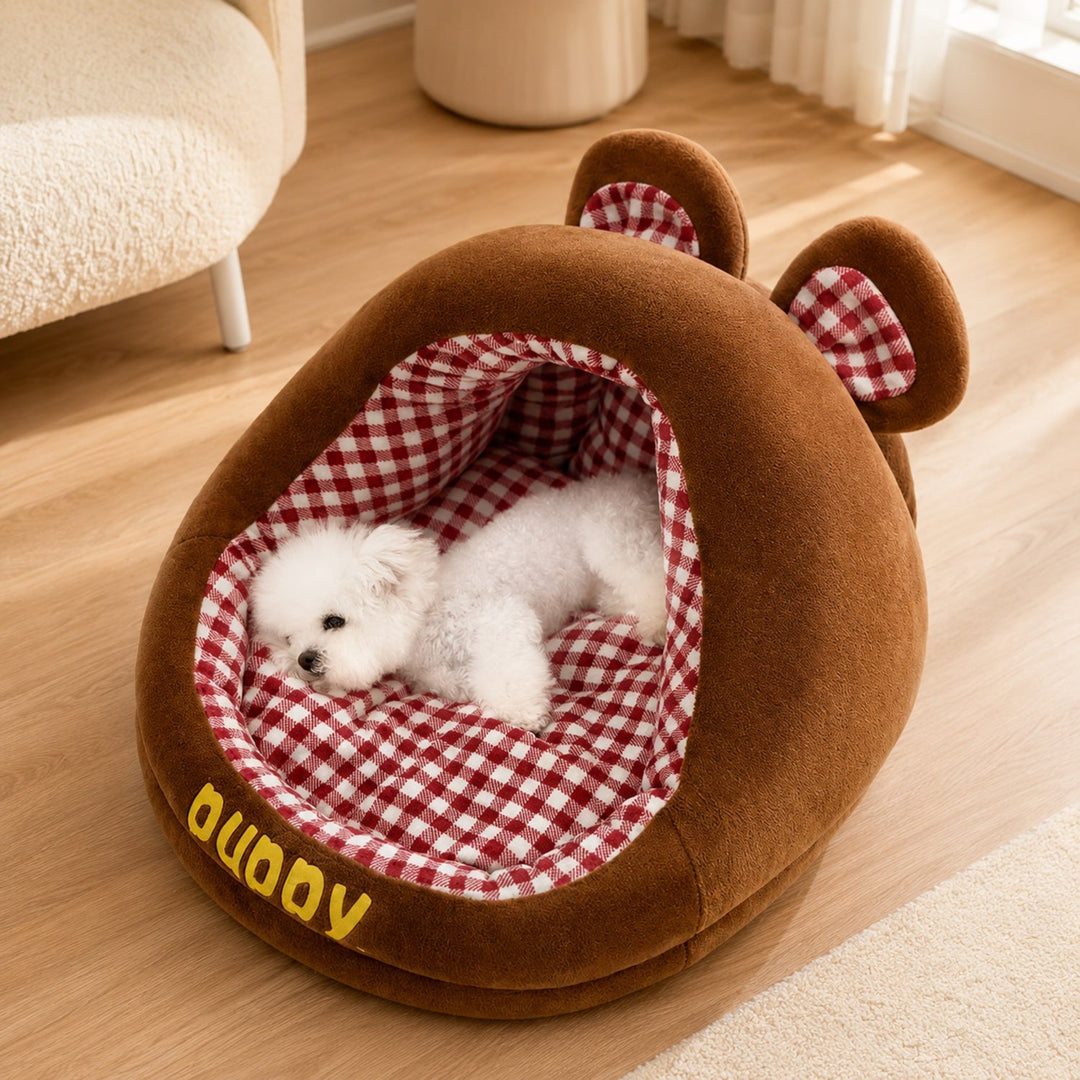 Dog Bed & Cat Bed | Puppy Pod House | Soft Plush & Removable Washable Cushion