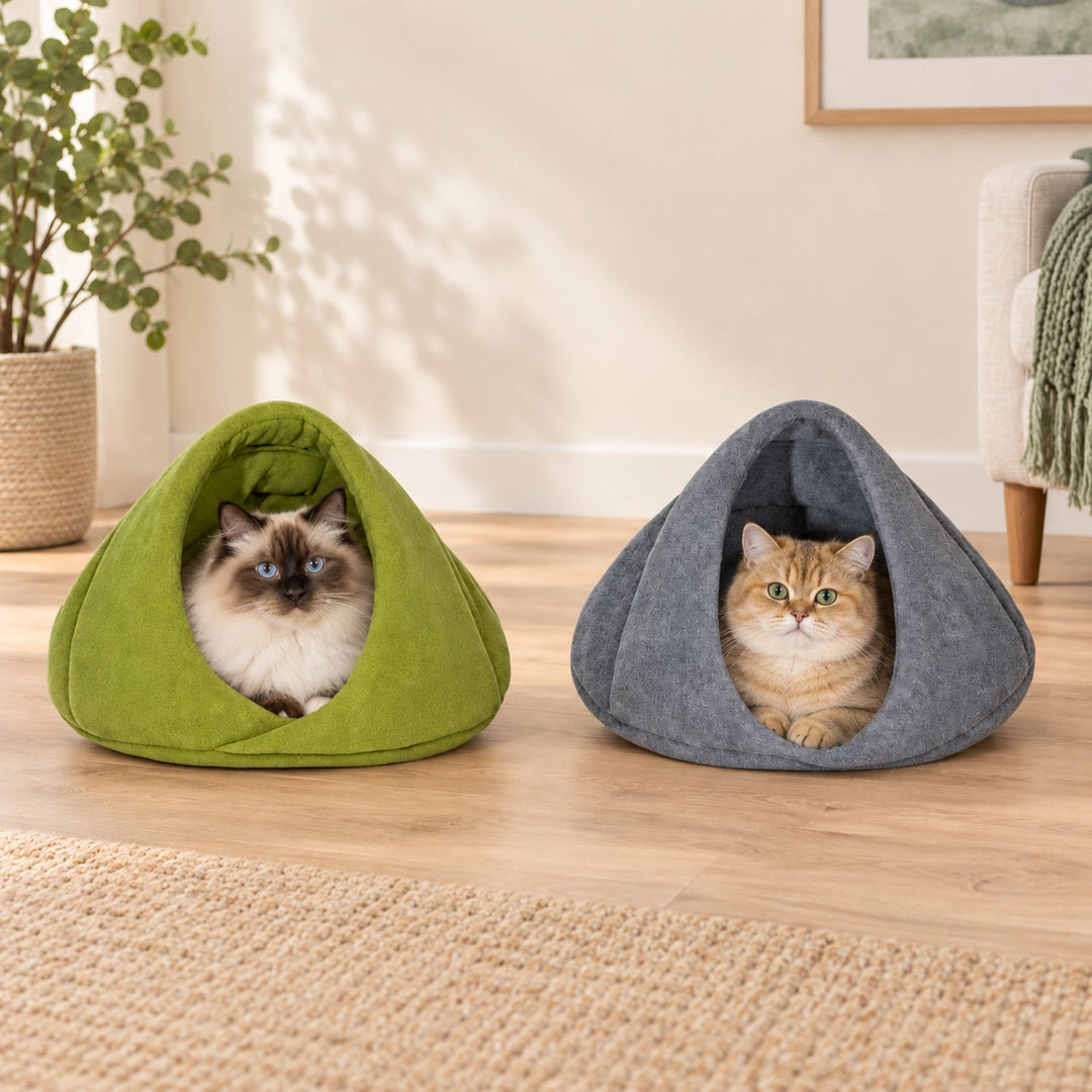 Cosy Cat Cave Bed | Soft Fleece Lining | Indoor Hideaway for All Seasons