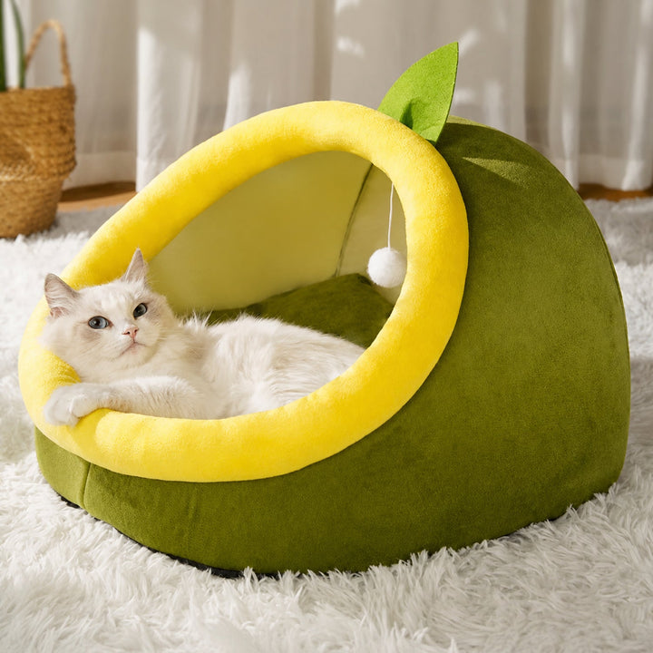 Dog Bed & Cat Bed | Avocado House | Soft Plush Hideaway with a Non-Slip Base