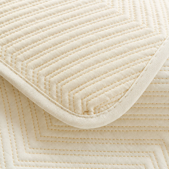 Chevron Wave Cotton Sofa Protector | Non-Slip Machine-Washable Cover