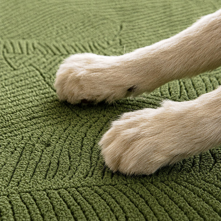 Modern Leaf Jacquard Sofa Cover | Waterproof Stretch Full Wrap | Anti-Scratch Protector