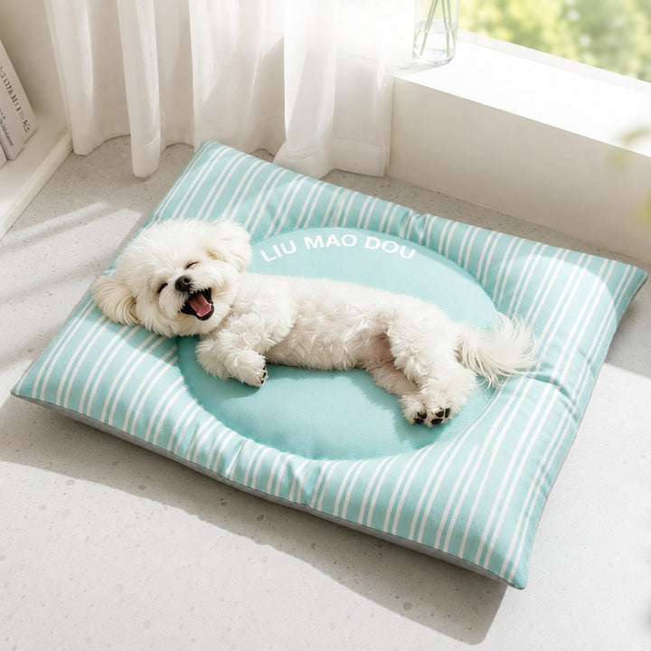 Dog Bed & Cat Bed | Striped Pet Mat | Waterproof Layer & Non-Slip Base