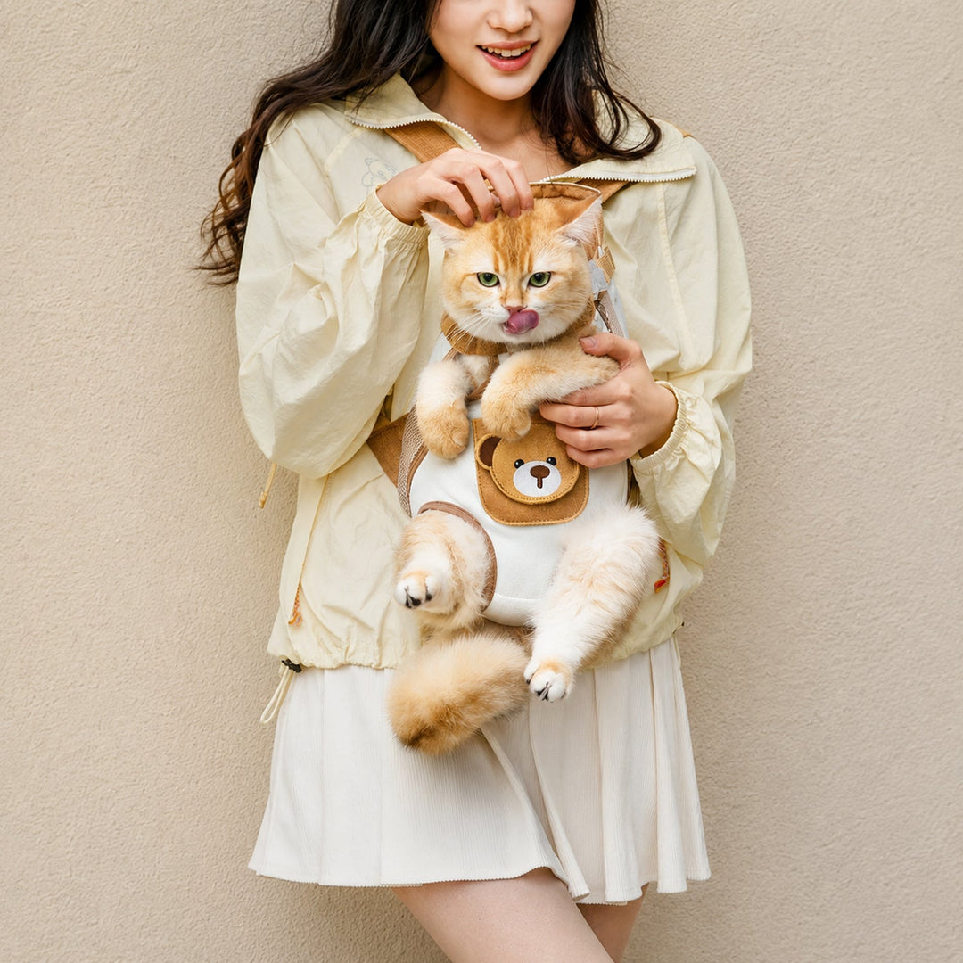 Teddy Bear Pet Carrier Backpack | Breathable Hands-Free Design | Cats & Small Dogs