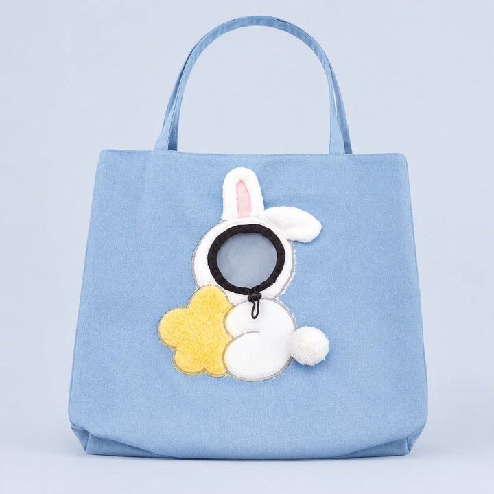 Novelty Pet Carrier Tote | Canvas Shoulder Bag | Adjustable Opening & Safety Clip