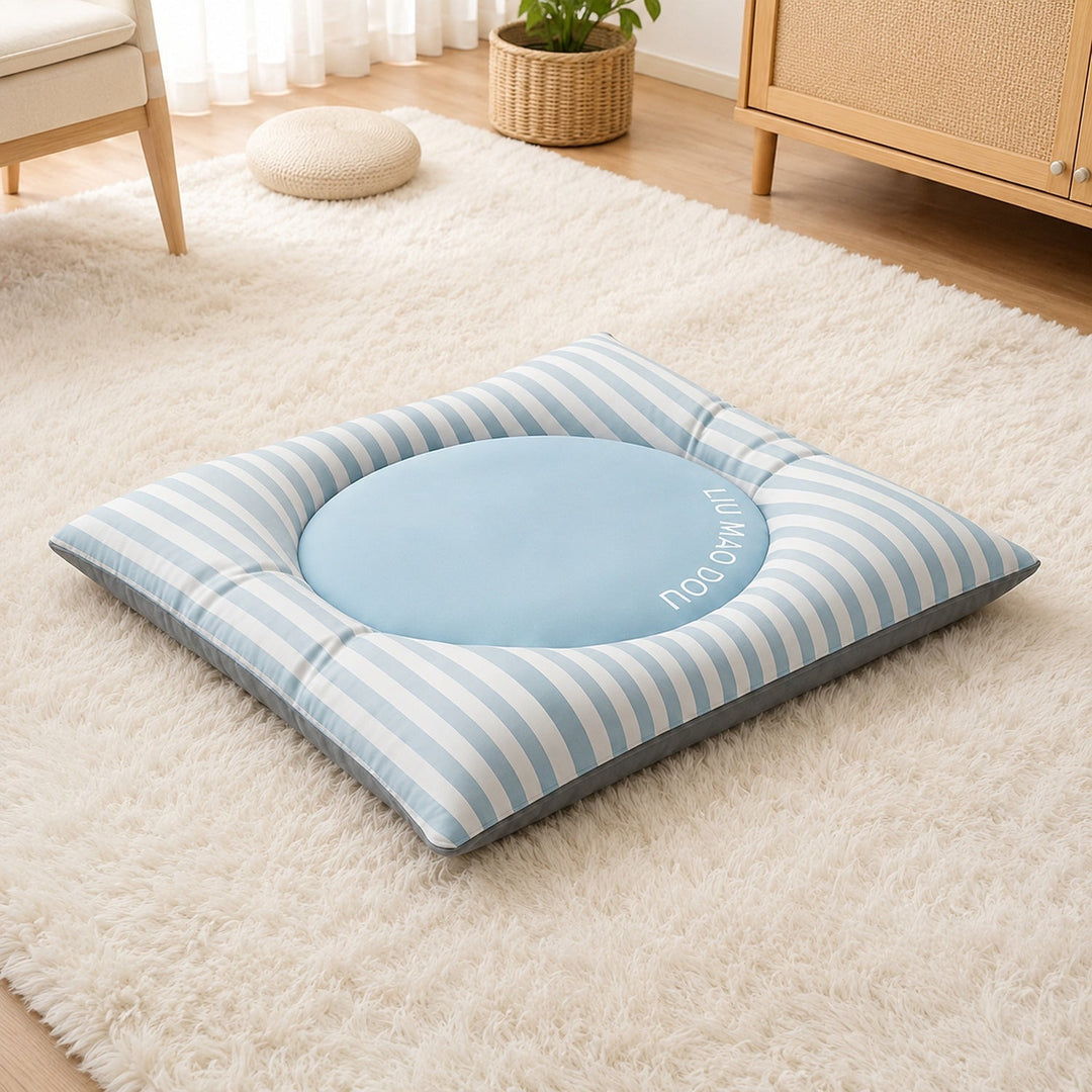 Dog Bed & Cat Bed | Striped Pet Mat | Waterproof Layer & Non-Slip Base