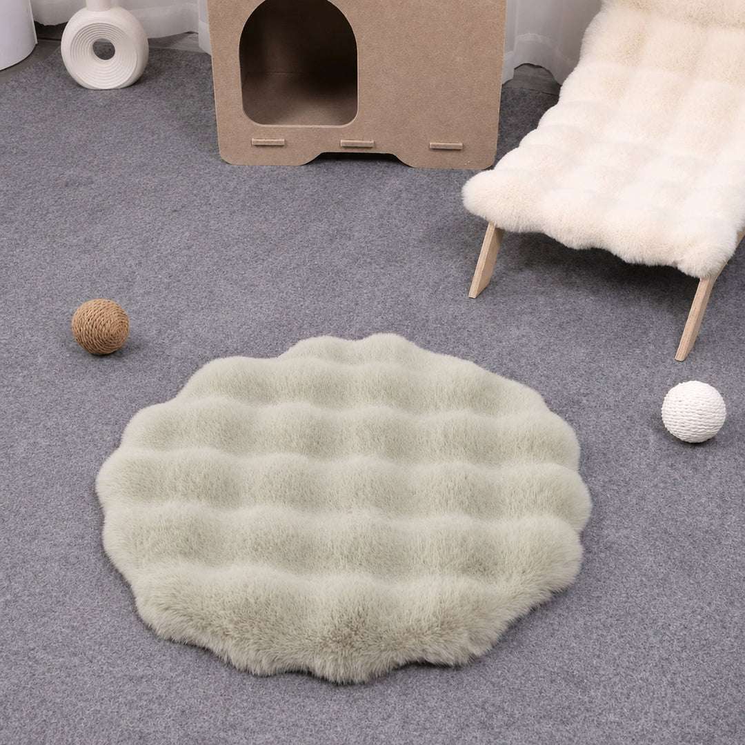 Washable Dog Bed & Cat Bed | Flower Pet Mat | Thick Plush & Non-Slip Base