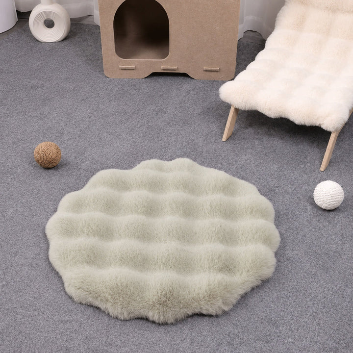 Washable Dog Bed & Cat Bed | Flower Pet Mat | Thick Plush & Non-Slip Base