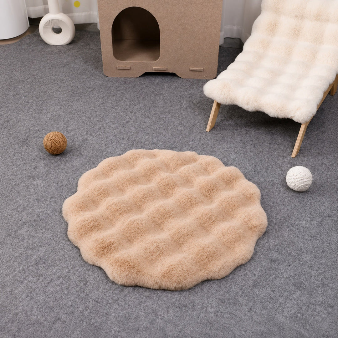 Washable Dog Bed & Cat Bed | Flower Pet Mat | Thick Plush & Non-Slip Base