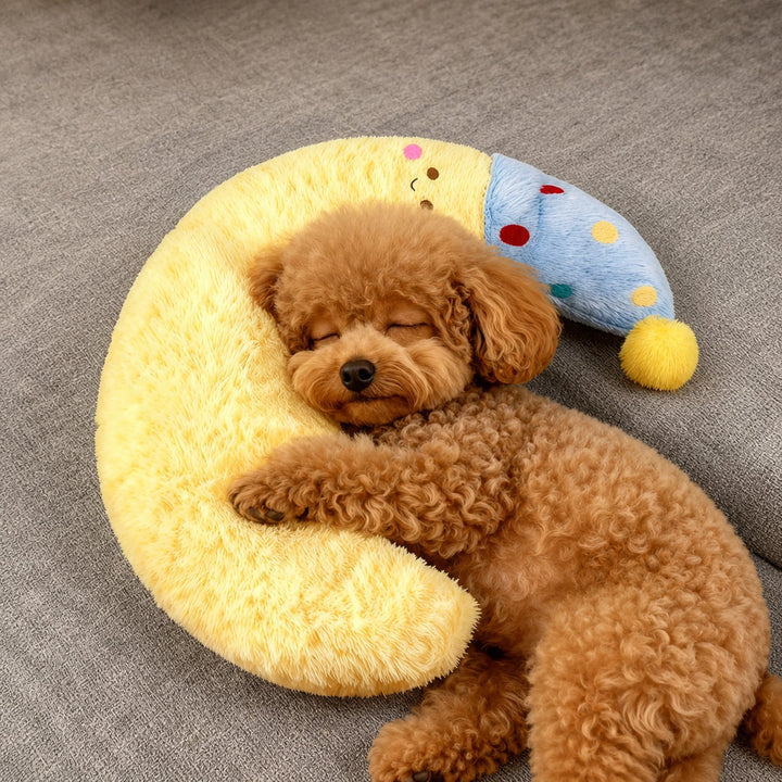Crescent Moon Pet Pillow | Soft Plush Neck Support | All-Season Washable Dog & Cat Sleeping Pillow