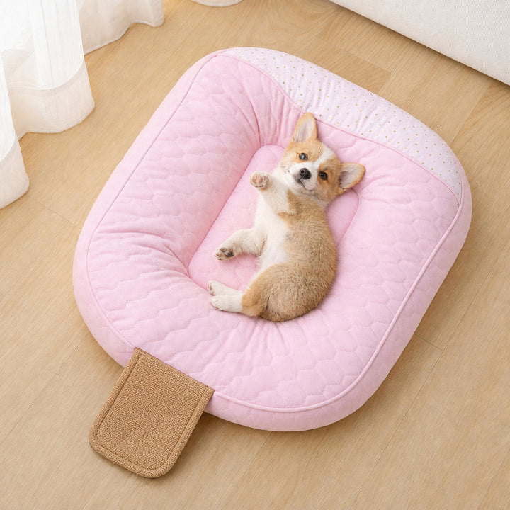 Ice Cream Cooling Dog Bed | Ice Silk Calming Pet Bed
