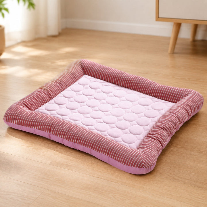 Cooling Dog Mat | Breathable Fabric Bed | Raised Sides | Summer Heat Relief