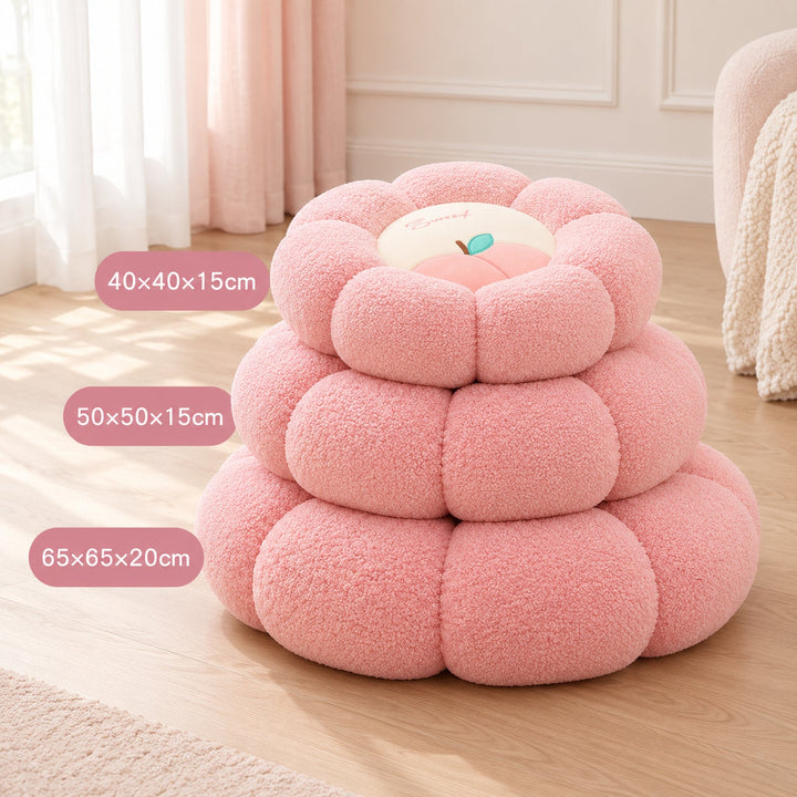 Dog & Cat Bed and Seat Cushion | Fruity Bloom | Soft Teddy Plush