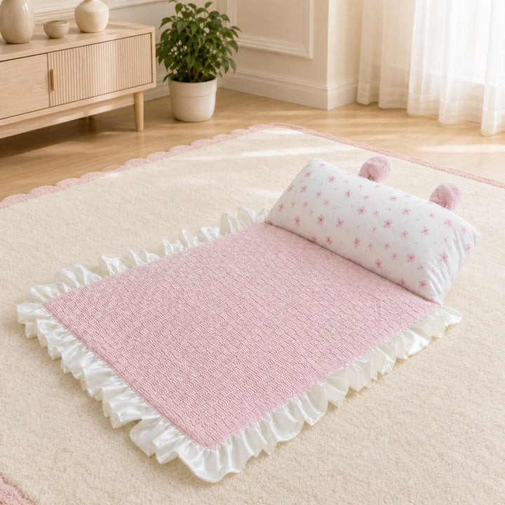 Bunny Ear Pet Cooling Mat | Breathable Cotton Blend | Washable