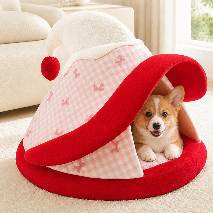 Dog Bed & Cat Bed | Witch Hat House | Soft Plush Hideaway with a Non-Slip Base