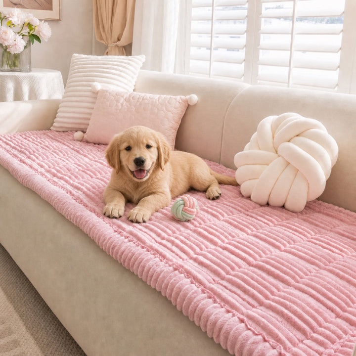Non-Slip Sofa Cover for Dogs & Cats | Washable Flannel Pet Mat | Sofa Protector