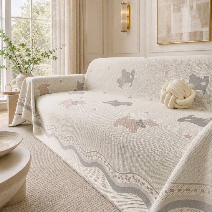 Dreamy Puppy | Cooling Sofa Cover | Breathable Fabric | Anti-Slip & Machine Washable