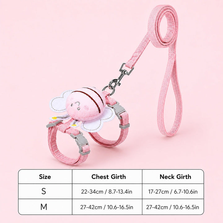 Bee Cat Harness & Lead Set | Adjustable Anti-Escape Fit | Lightweight Walking Set
