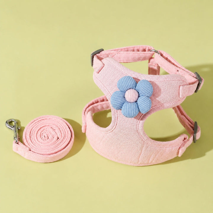 Daisy Dog Harness & Lead Set | Breathable Mesh | Adjustable Anti-Escape Fit