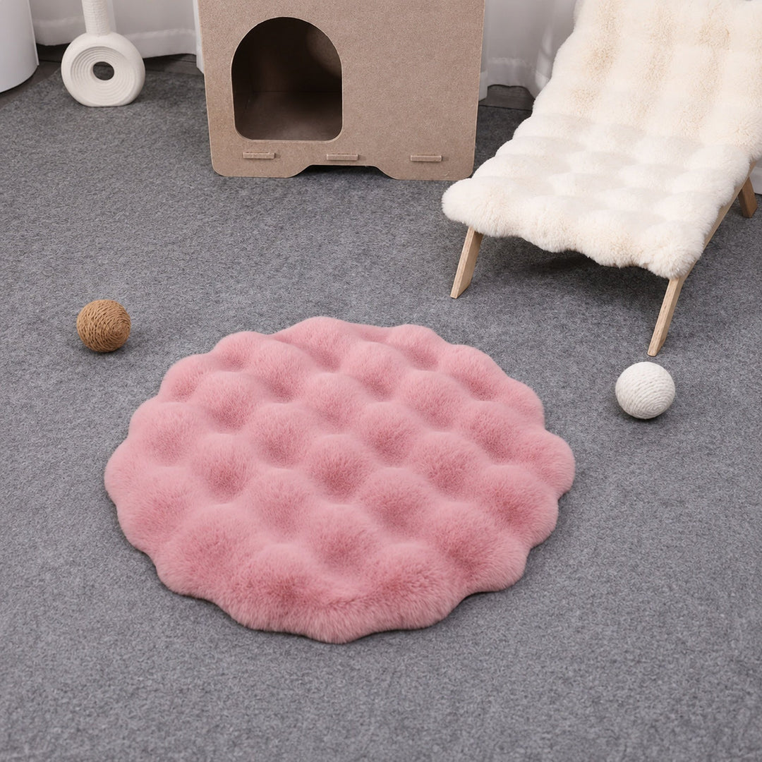 Washable Dog Bed & Cat Bed | Flower Pet Mat | Thick Plush & Non-Slip Base