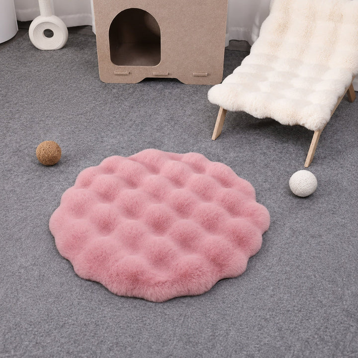 Washable Dog Bed & Cat Bed | Flower Pet Mat | Thick Plush & Non-Slip Base