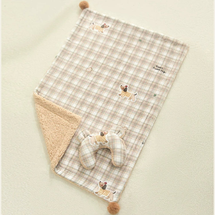 Dog Blanket & Cat Blanket | Reversible Plush with Pillow | Machine Washable