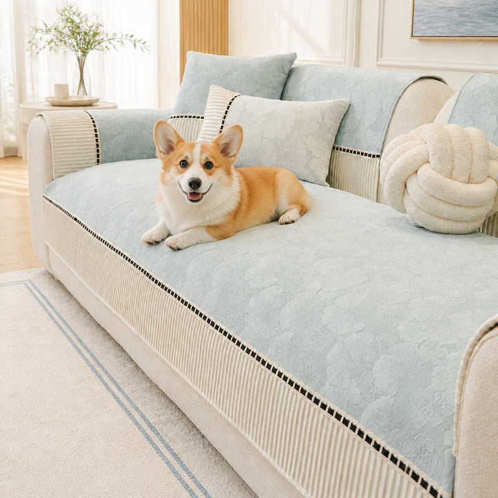 Blossom Jacquard Sofa Protector | Chenille Non-Slip Washable All-Season Cover