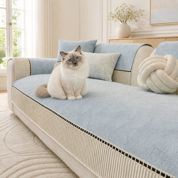Blossom Jacquard Sofa Protector | Chenille Non-Slip Washable All-Season Cover