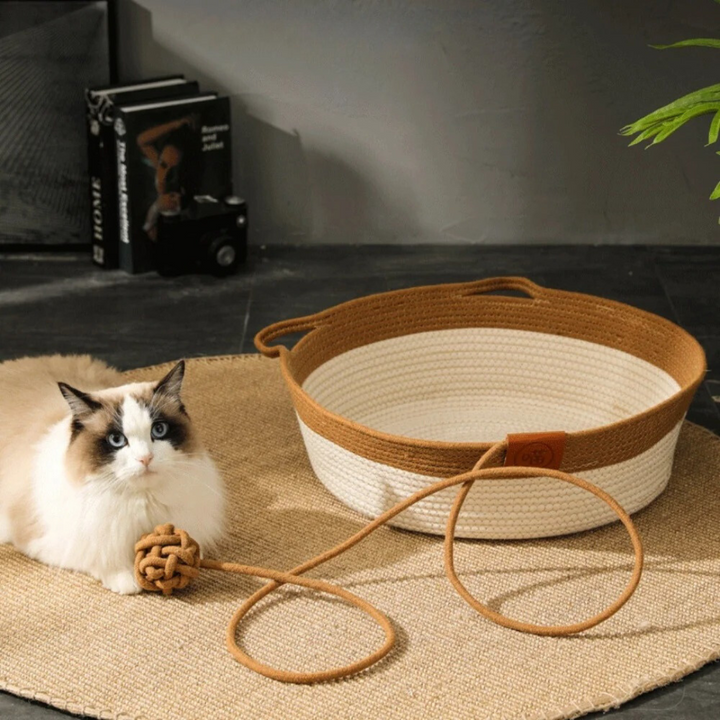 Hand-woven Cotton Rope Cat Bed