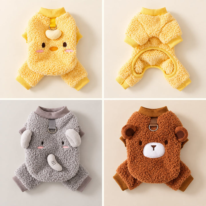 Dog Jumper | Cuddly Critters | Soft Fleece with Legs and Lead Ring