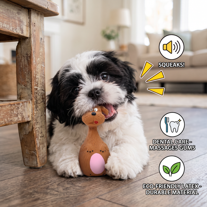 Durable Eco-Friendly Latex Squeaky Dental Dog Toy