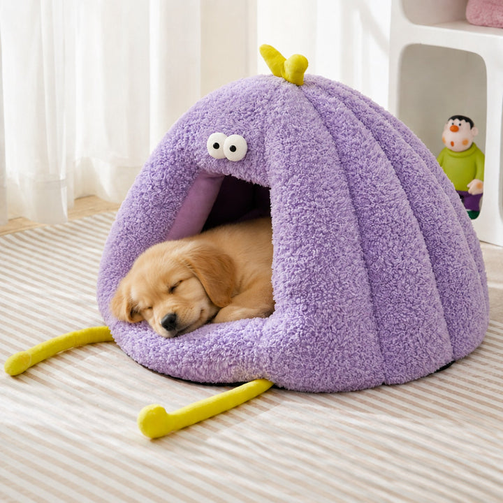 Dog Bed & Cat Bed | Silly Monster House | Soft Plush, Removable Cushion & Non-Slip Base