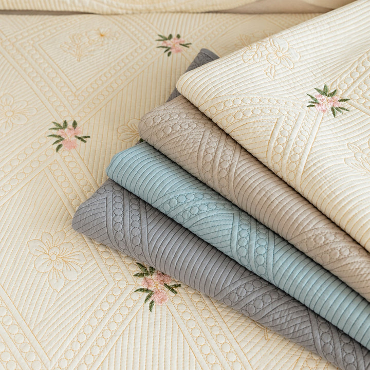 Dainty Sprig Cotton Sofa Cover | Embroidered, Non-Slip & Machine Washable