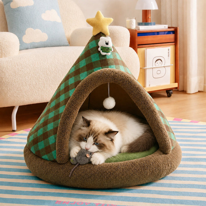 Dog Bed & Cat Bed | Teepee Tent | Cosy Enclosed Hideaway with a Washable Design