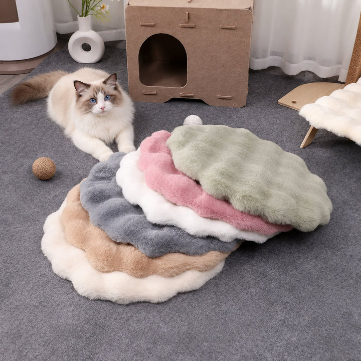 Washable Dog Bed & Cat Bed | Flower Pet Mat | Thick Plush & Non-Slip Base