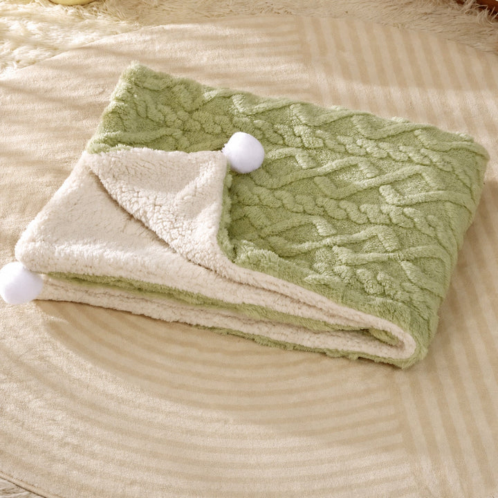 Reversible Plush Pet Blanket | Warm Washable Winter Mat for Dogs & Cats