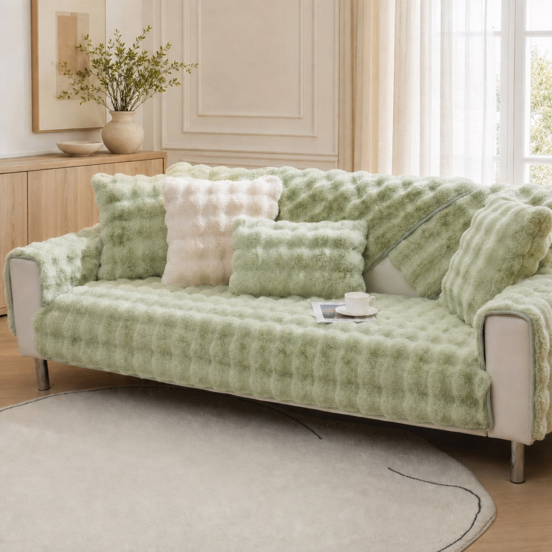 Plush Sofa Cover | Non-Slip Washable Furniture Protector