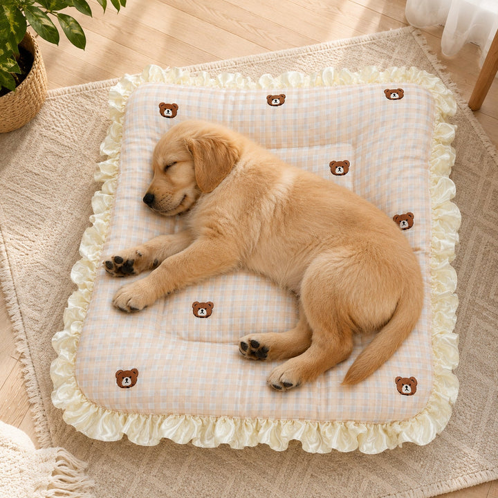Dog Bed & Cat Bed | Reversible Pet Mat | Breathable Fabric & Warm Flannel