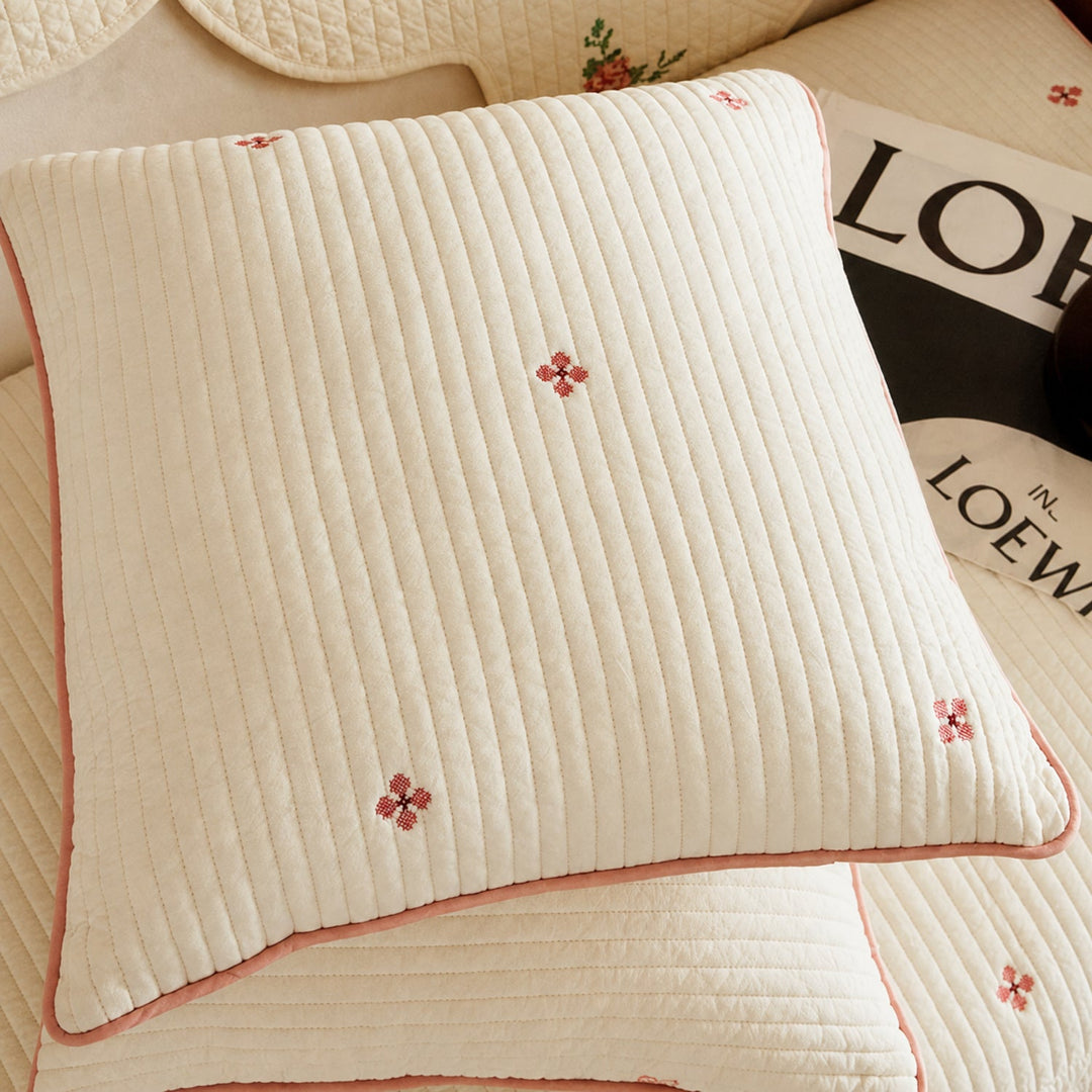 Little Rose Quilted Sofa Cover | Floral Cotton | Non-Slip & Machine Washable